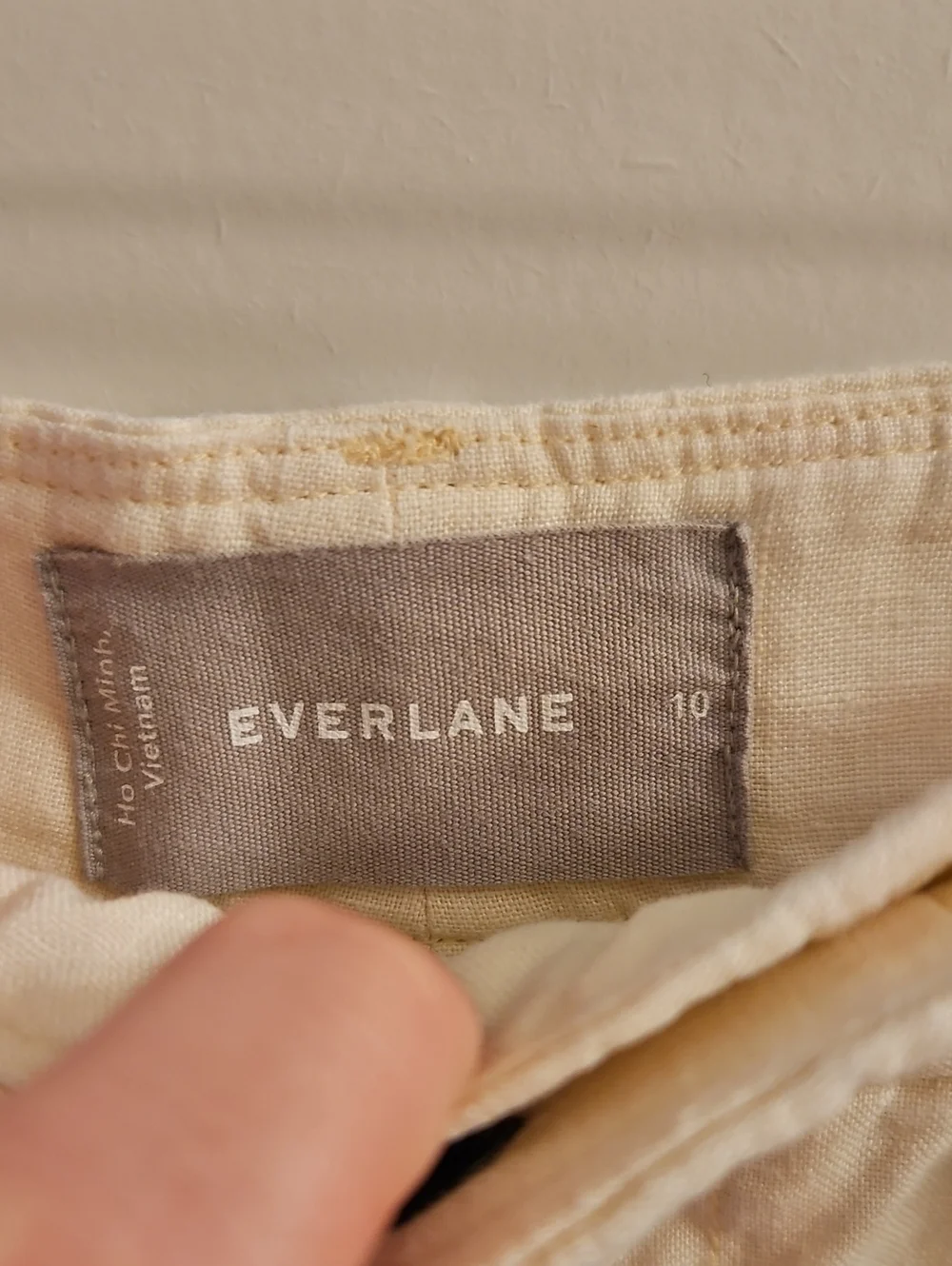 Everlane Linen Way-High Drape Pants Cream Wide Leg Trouser, 10, Coastal